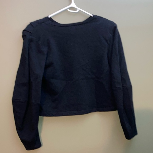 Zara Blue Boxy Crop Sweatshirt with Long Sleeves - Picture 6 of 12